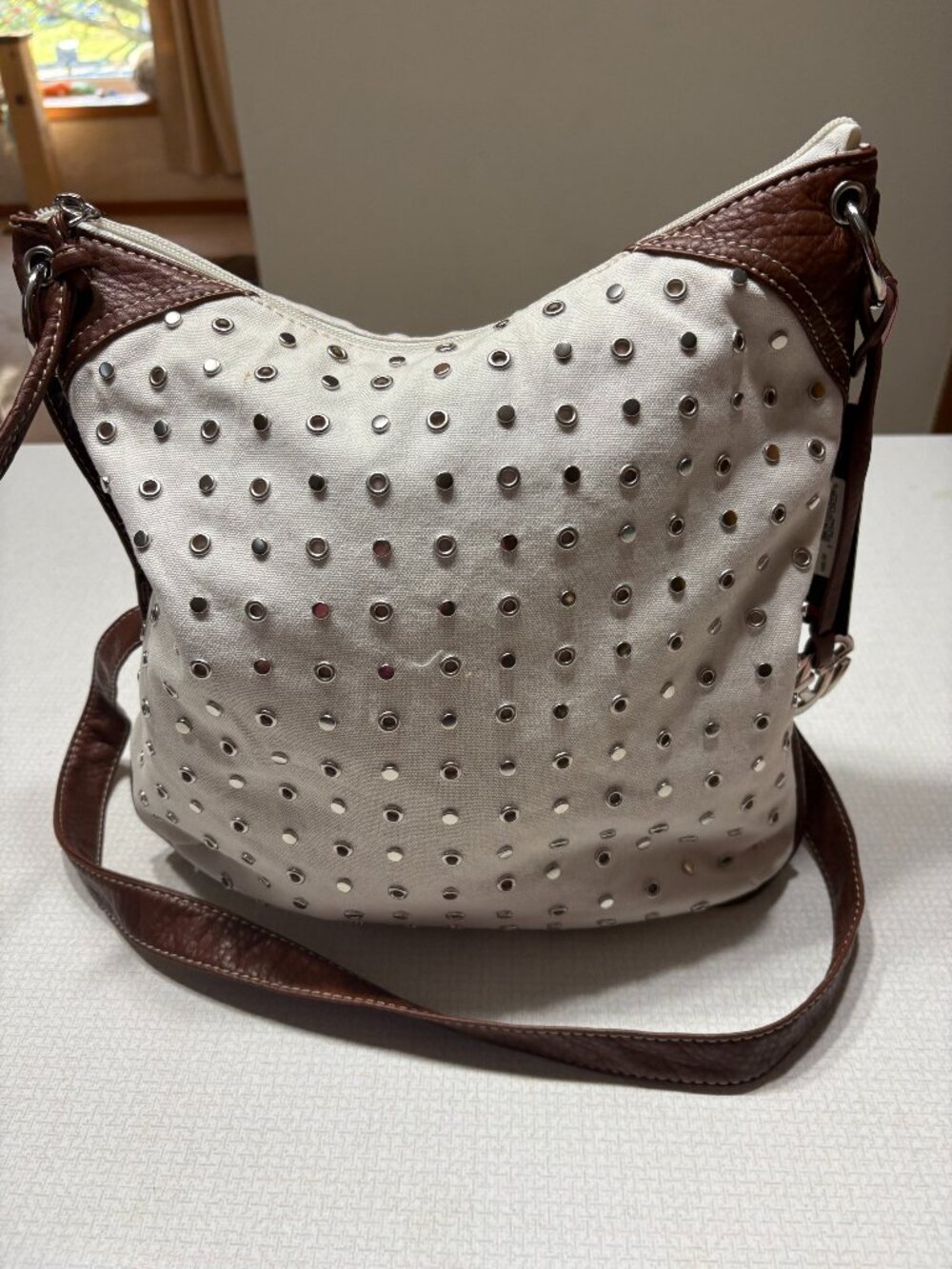 NWT Red by Marc Echo Sling in Brown & Natural with Decorated Front